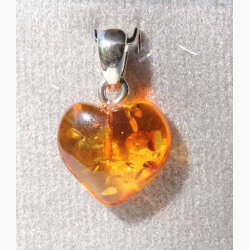 Ravhjerte i slv vedhng - Ravsmykke