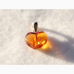 Ravhjerte i slv vedhng - Ravsmykke