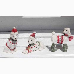 Hvid hund med rdt bnd