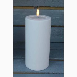 Udendrs Hvidt 3D flamme LED bloklys (H:15 cm)