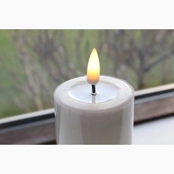 3D flamme Hvidt led bloklys (  5*20 cm)