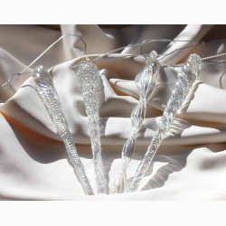 Glasstave / Istapper  - H: 13 cm - 4 stk. i pk (Mix)