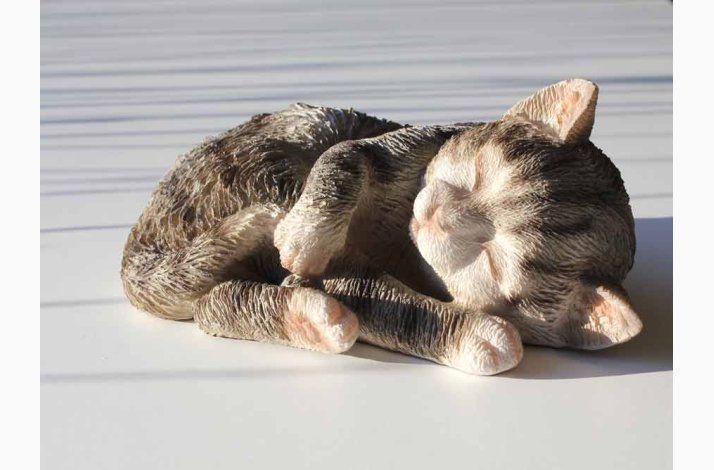 Kattekilling grlig som sover L:10 x B:14.9 x H:6.5 cm