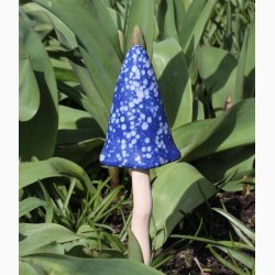 Paddehatte i keramik p pind i bl nuancer 30 cm hj, vlg