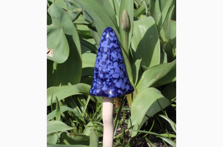 Paddehatte i keramik p� pind i bl� nuancer 30 cm h�j, v�lg