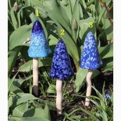 Paddehatte i keramik p pind i bl nuancer 30 cm hj, vlg