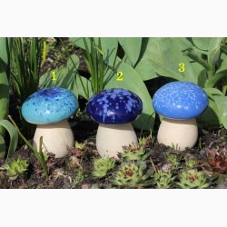 Bl nuancer Svampe i keramik med rund top (7*8 cm), vlg