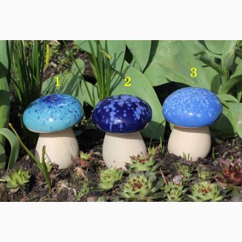 Bl nuancer Svampe i keramik med rund top (7*8 cm), vlg