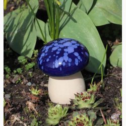 Bl nuancer Svampe i keramik med rund top (7*8 cm), vlg