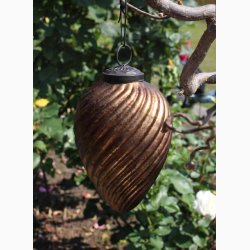 Dekorationskugle antik Bronze (glas) 8x11.5 cm med ophng