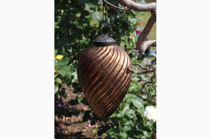 Dekorationskugle antik Bronze (glas) 8x11.5 cm med ophng