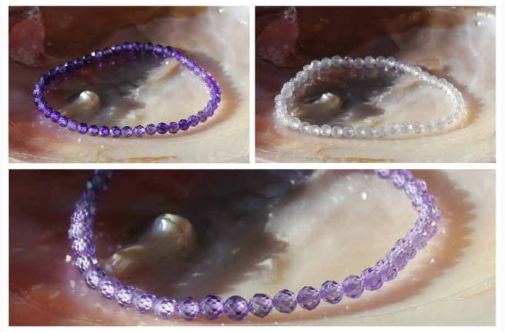 Armbnd Zircon 4 mm Lavendel, Hvid og Mrk Lilla - Krystal armbnd