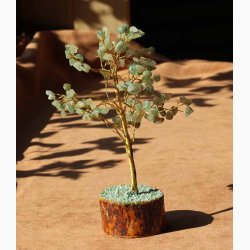 Krystal tr med Grn Aventurin blade H: ca.18 cm