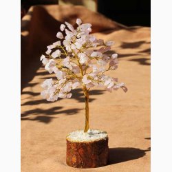 Krystal tr med Rosakvarts blade H: ca.18 cm