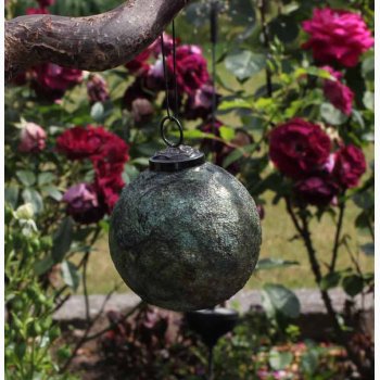 Dekorationskugle antik grn (glas) D8 cm med ophng