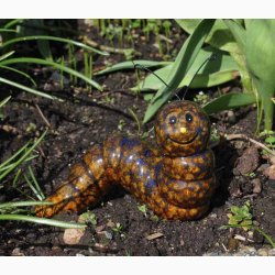 Nuttede Keramiske Larver L:12 cm - Dekoration til Haven, vlg