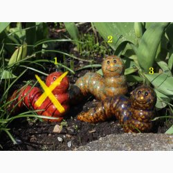 Nuttede Keramiske Larver L:12 cm - Dekoration til Haven, v�lg