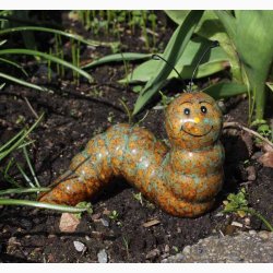 Nuttede Keramiske Larver L:12 cm - Dekoration til Haven, vlg