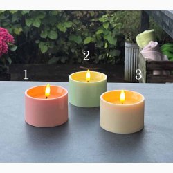 3D Flamme LED sommerlys  (7,5x5,0 cm.) med timer 6/18, vlg farve