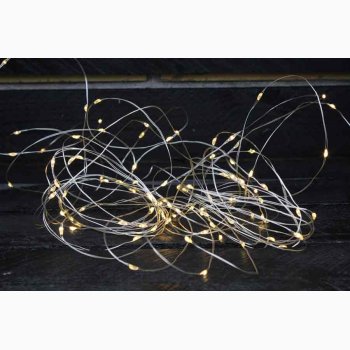 Lyskde 100 LED drbelyskde til batteri, timerfunktion, udendrs/indendrs