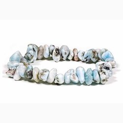 Armbnd med Larimar chip i elastik - Krystal armbnd