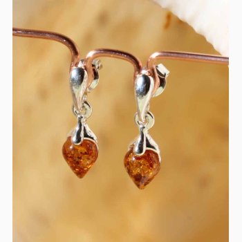 reringe lang ravhjerte/drbe i slv - Ravsmykke