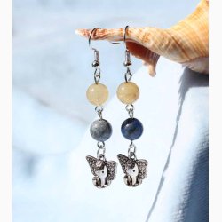 reringe lapis lazuli/rutil kvarts med Ganesha - Krystal reringe