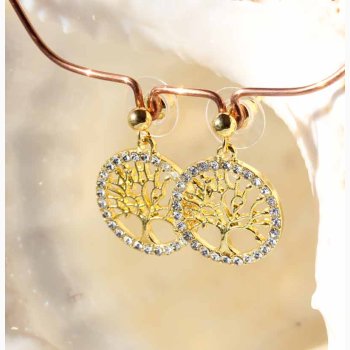 reringe  Livets Tr Guldfarvet - Krystal reringe