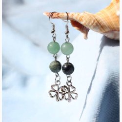 reringe kambaba jaspis/grn aventurin og med firklver - Krystal reringe