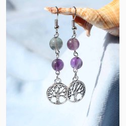 reringe fluorit/ametyst med livets tr - Krystal reringe