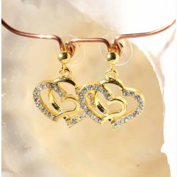 reringe  Hjerter Guldfarvet - Krystal reringe