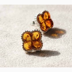 restikker firklver rav/slv - Ravsmykke