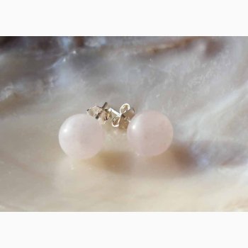 restikker Rosakvarts kugler (8 mm)  - Krystal reringe