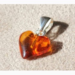 Ravhjerte i slv vedhng - Ravsmykke