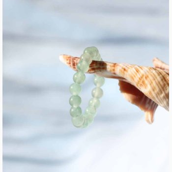 Ring med Grn Aventurin ( 0,3 cm) - (indvendig 54-56 mm) p elastik - Krystal smykker