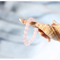 Ring med Rosenkvartsperler ( 0,3 cm) (indvendig 54-56 mm) p elastik - Krystal smykker