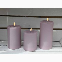 Udendrs Stvet Rosa 3D flamme LED bloklys (H:10 cm)