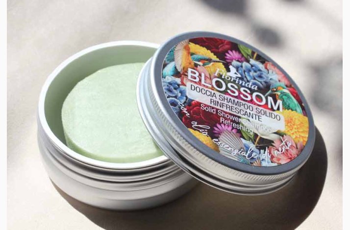 Shampoo bar 70 G - Solid Shower Shampoo Florinda Blossom med bl.a. arganolie og terisk mynteolie
