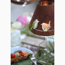 Skrm i jern med fugle evt. til vinglas