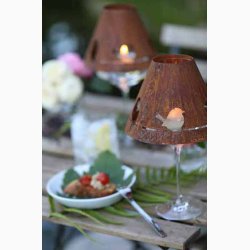 Skrm i jern med fugle evt. til vinglas