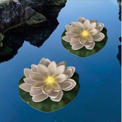 Solcellelamper flydende kander D:17cm * H:7 cm (2 stk. i pk)