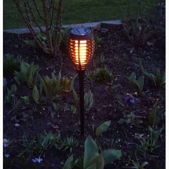 Solcellelampe 1 stk Rattan fakkel med LED med flammelys H: 50 cm � 10 cm
