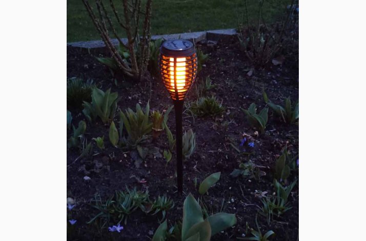 Solcellelampe 1 stk fakkel med LED med flammelys H: 50 cm � 10 cm