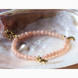 Armbnd med Solsten og Stjerne/Mne/Sol Charms ( 0,4 cm perler) - Krystal armbnd