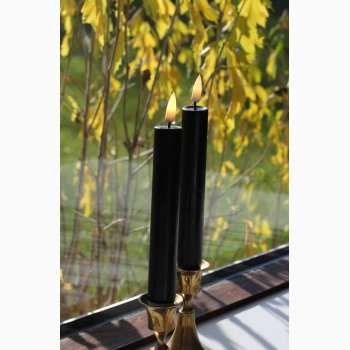 3D flamme Sorte 15 cm hje LED kronelys 2 stk. i pk