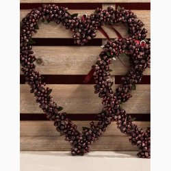 Kunstig hjertekrans med br H:24 cm