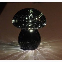 Svamp Glas Lampe &#127812; - skovgrn 12,5x16 cm med Varm Hvid Lyskde, timerfunktion