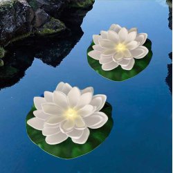 Solcellelamper flydende kander D:17cm * H:7 cm (2 stk. i pk)