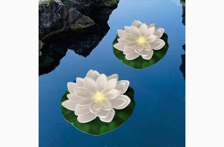 Solcellelamper flydende kander D:17cm * H:7 cm (2 stk. i pk)
