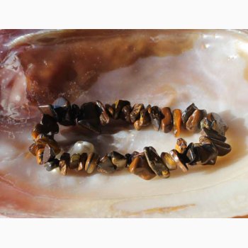 Armbnd med Tigerje chip i elastik - Krystal armbnd